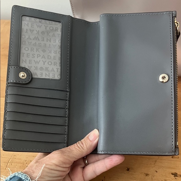 Kate Spade Taupe Tote with Owl Charm and Glitter Pouch - Picture 4 of 11